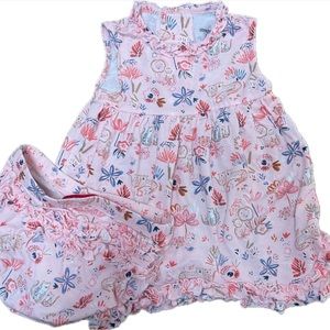 magnetic me Baby Girl Pink Safari Dress & Diaper Cover